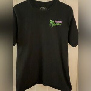 Ed Roth RAT FINK KUSTOMS Black T-Shirt Mens Medium Purple Green RN#15763